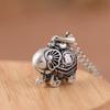 Colgante Rey Ciervo Dorado Plata Pura Retro Viejo Elefante Auspicioso Yuanbao Anillo Ajustable Set de Colgante para Mujer