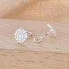 Pendientes de Plata S999 para Mujer, Sencillos y Elegantes, Aptos para Orejas Perforadas, Serie Floral, No es Necesario Quitárselos al Dormir
