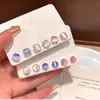 Brincos Coloridos Estilo Coreano com Zircônia Design Exclusivo de Nicho Retro Luxo Acessível Elegante Único Moda Simples Versátil