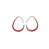 Ganchos para Orejas con Esmalte Rojo Goteante Estilo Hong Kong Kong Coreanos Dongdaemun Pendientes de Aro Lisos Forma de Gota Moda de Alta Gama Pendientes Sencillos