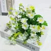 Flores Artificiales 28 Cabezas de Orquídeas Saltarinas, Crisantemos, Margaritas, Flores Decorativas, Flores de Seda, Flores de Plástico, Flores de Tela, Ingeniería Exterior Pequeños Crisantemos Silvestres