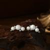 Novos brincos de pérola franceses retrô com pino de prata S925 para outono e inverno, design de nicho feminino, brincos de nuvem, brincos requintados