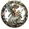 Letrero Colgante de Disco Plano Acrílico Creativo Transfronterizo con Imagen de Princesa Fantasía Cuento de Hadas Belleza, Decoración de Ventana Atrapasoles, Letrero de Porche