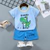 Traje de algodão com manga curta para crianças camiseta para meninos roupas de verão para crianças shorts para meninas roupas de bebê verão atacado