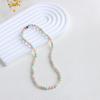 Collar de perlas de concha vintage de alta gama para mujer, color caramelo, cadena de clavícula de perlas, cierre de lingote, collar de bloguera para mujer
