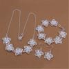 Joias de boutique mais vendidas joias banhadas a prata 925 lindo colar de flor pulseira brincos conjunto de três peças
