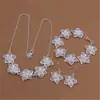 Joias Populares Transfronteiriças da Jinrongxing: Conjunto Lindo de Colar, Pulseira e Brincos Florais Banhado a Prata 925