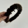 Diadema Vintage de Felpa con Dientes de Estampado de Leopardo para Mujer Antideslizante para Lavar la Cara, Clip para el Cabello, Accesorios para el Cabello para Maquillaje, Diadema, Accesorios para el Cabello de Otoño e Invierno