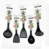 Novo cabo de nylon cabo cinza utensílios de cozinha conjunto de 9 peças antiaderente colher de macarrão cabo com pega em pó pintura spray colher de sopa