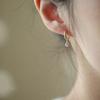 Aretes de Bola Brillante para Mujer Simples Elegantes Diseño Nicho Argolla para Oreja Zircón Lujo Ligero Sentido Avanzado Hebilla para Oreja Aretes para Hueso de la Oreja