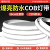 Tira de Luces LED 220V Exterior Super Brillante Cob Luz Blanca Sala de Estar Hogar Techo Autoadhesiva Tira de Luz Suave Exterior Impermeable Luz Lineal