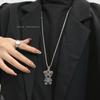 Outono e inverno Urso Tigre Colar Outono Mulher Luz Luxo Na Moda Cadeia de Clavícula Hip Hop Simples Pingente Nicho Longo Suéter Cadeia