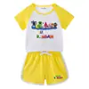 2023 crianças verão novo terno meninos e meninas bebê calças quentes manga curta camiseta shorts casual esportes crianças terno de duas peças