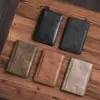 Porta-Cartões Multifuncional, Couro Macio Leve, Múltiplos Compartimentos para Cartões, Estojo para Documentos e Cartões, Porta-Cartões Masculino de Couro Genuíno Estilo Vintage, Personalizável