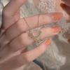 Colar Pingente Lock Xiangyun Ping An de Aço Titânio Feminino Tendência Elegante Versátil Simples Corrente Clavícula Calcedônia Branca Cadeado da Longevidade Celebridade da Internet Transmissão ao Vivo
