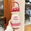 Copo Térmico para Meninas Alto Valor Estudante Grande Capacidade Copo de Isolamento Frio Garrafa de Água Portátil Canudo Duplo para Bebida Copo de Água Infantil