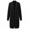 Cardigan de tricô com nervuras de veludo Andy estilo europeu e americano para mulheres, temu, Cardigan Duster de gola V sem botões, casaco de frente aberta