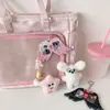 Original Lindo Alas Pequeñas Doble Ranura para Tarjetas Porta Tarjeta de Identificación Acrílico 1.0 pulgada Cubierta de Almacenamiento Colgante Decorativo para Mochila Porta Tarjetas