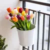 Vaso de Flores de Ferro Branco para Pendurar com Gancho Removível, Balde de Metal para Pendurar na Varanda, Vaso para Plantas Verdes Suculentas