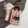 Monedero para Fiesta Estudiantil, Bolso para Teléfono Móvil de Compras, Bolso de Hombro Pequeño Tejido, Bolso de Mano Lindo Versátil, Bolso Cruzado Mini para Mujer