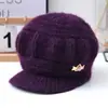 Gorros de otoño e invierno para mujeres de mediana edad y mayores, gorros de punto para abuelas y señoras mayores, gorros gruesos de lana cálidos y forrados de polar para madres
