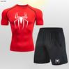 Conjunto de 2 peças de camiseta e shorts masculinos com estampa de aranha AliExpress, secagem rápida, para corrida ao ar livre, treino esportivo 2099