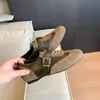Zapatos de Ballet con Tacón Oculto Retro Zapatos de Entrenamiento Alemanes para Mujer Otoño 2026 Nuevos Zapatos Pequeños de Cuero para el Trabajo Estilo Casual Suela Suave Plana Zapatos de una Sola Pieza
