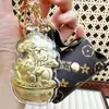 Cadena para Teléfono Móvil de Oro Puro 999 Fortuna de Pino Colgante de Bolsillo Gato de la Fortuna Llavero Colgante para Coche Regalo