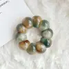 Pulsera Bodhi con Patrón de Flores de Dunhuang con Diseños Tallados de Diente de Ajo e Intestino de Cerdo, Pulsera Unisex Retorcida a Mano, Cuentas de Semilla de Bodhi, Al Por Mayor