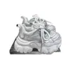 Zapatillas de papá plateadas de tamaño pequeño con suela gruesa para mujer, nuevo otoño 2026, vintage, que aumentan la altura, deportivas casual, modernas, zapatos blancos