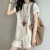 Conjunto de Dos Piezas de Verano 2026 de Lujo Petite para Mujer, Nuevo Elegante, Adelgazante, Hueco, Top y Shorts