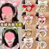 Nova Faixa de Cabeça de Pelúcia Desenho Animado para Lavar o Rosto, Faixa de Cabelo de Animal para Máscara Facial Feminina, Acessório de Cabelo Fofo Antiderrapante, Presilha de Cabelo de Animal