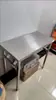 Mesa Dobrável Retangular de Aço Inoxidável Bancada de Trabalho Portátil Mesa de Churrasco Cantina Restaurante Barraca Feira Noturna Exterior