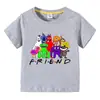 2023 nova roupa infantil transfronteiriça camiseta infantil de verão de manga curta estilo coreano Meninos Meninas bebê camiseta de manga curta top algodão