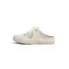 Nuevos Zapatos de Lona de Nicho para Mujer Primavera 2026, Tenis Slip-On con Cordones, Zapatos Blancos Estilo Universitario, Zapatos Bajos Individuales