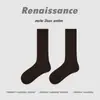 Calcetines Originales Renacentistas para Mujer, Calcetines de Media Pantorrilla Otoño e Invierno, Calcetines Holgados de Punto Grueso Sin Costuras, Calcetines de Algodón de Color Sólido para Niñas