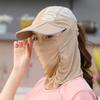 Sombrero de Protección Solar para Mujer Verano Cubierta Facial Protección UV Sombrero para el Sol para Ciclismo Velo Exterior a Prueba de Insectos Sombrero para el Sol Fresco Plegable