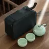 Juego de Té Kung Fu Portátil para Viaje con Tetera de Cerámica Xishi, Juego de Una Tetera y Dos Tazas o Cuatro Tazas, Regalo Creativo Personalizado