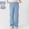 Jeans Cargo Sueltos de Cintura Alta para Mujer, Estilo Nuevo Europeo y Americano, Adelgazantes, Levanta Glúteos, Transpirables, Adecuados para Uso al Aire Libre, Pantalones Casuales de Tallas Grandes