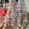 Lanyard anti-pérdida para teléfono móvil con cuentas cortas, funda de teléfono móvil, tarjeta de identificación, tarjeta de empleado, cordón largo, colgante de cuerda para muñeca de dos colores