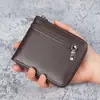 Popular Cartera Retro para Hombre Corta Estudiante Ranuras Múltiples para Tarjetas Gran Capacidad Billetera con Cremallera para Monedas Portatarjetas Cartera Suave