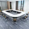 Mesa Plegable Móvil Multifuncional para Conferencias, Juego de Mesa y Sillas para Sala de Capacitación, Mesa Larga de Oficina Modular, Escritorios y Sillas para Estudiantes