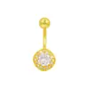 Gabe Europeu e Americano Transfronteiriço Design de Argola de Umbigo Redonda Totalmente Cravejada de Diamantes Joia de Piercing de Umbigo com Girassol Totalmente Cravejada de Diamantes
