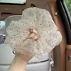 Goma para el pelo de malla con lunares color café para mujer, Cuerda para el pelo de alta gama y elegante para coleta, Accesorio para moño, Flor para el pelo, Cuerda para el pelo
