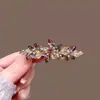 2026 Nuevo Estilo Japonés y Coreano Lujo Ligero Clip de Resorte de Flor de Cristal para Mujer, Pinza para Cabello para Medio Recogido, Accesorio para el Cabello con un Toque de Alta Gama