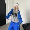 Camiseta Raglán de Manga Larga Estilo Callejero Americano para Hombre y Mujer, Nueva Llegada de Principios de Otoño, Bloque de Color Estampado de Estrella, Top de Punto Waffle Pesado, Moderno