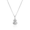 Venta caliente transfronteriza collar de acero de titanio con hoja de ginkgo de la suerte y concha, colgante de calabaza con circonita incrustada, joyería de acero inoxidable al por mayor