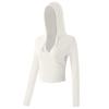 Ropa de yoga con capucha para mujer, otoño e invierno, para correr, pilates, deportes, manga larga, entrenamiento, cuello en V, top de fitness, novedad de 2024