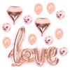 Globo de Cumpleaños Oro Rosa Película de Aluminio Letras de Cumpleaños Estrella Fiesta Corazón Oro Rosa
