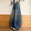 Calças Jeans de Primavera e Outono para Meninas 2026 Novo Casual Estilo Coreano Roupa de Trabalho Calças de Perna Larga para Meninas Mais Velhas Transfronteiriço